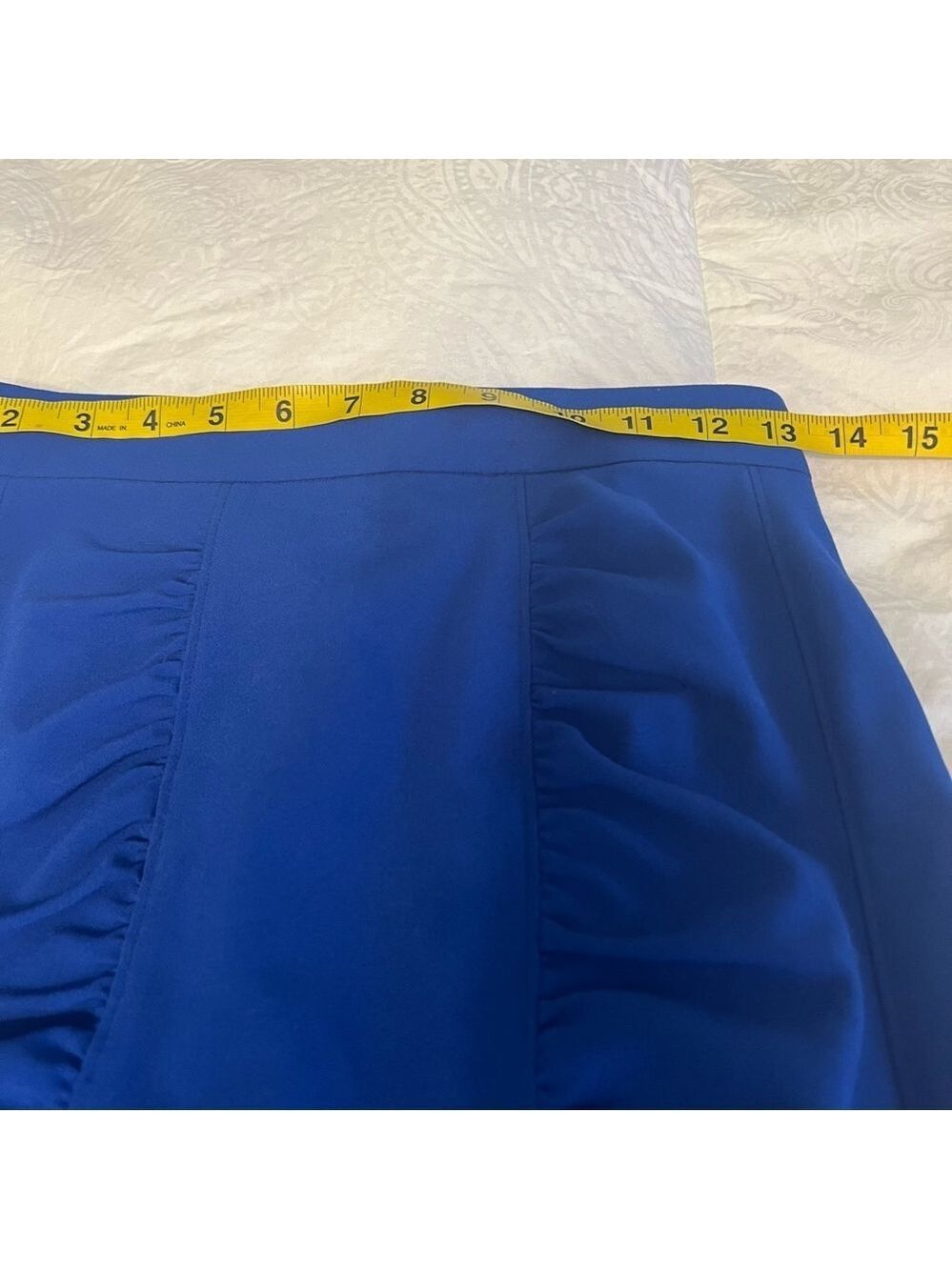 Anthropologie HD Paris Size 4 Blue Winnow Trumpet Tulip Peplum Skirt Officecore - Picture 7 of 8